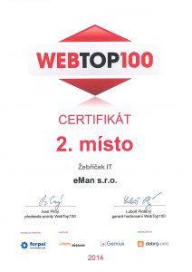 Web eman.cz získal 2. místo v soutěži WebTop100 2014 v kategorii IT firem
